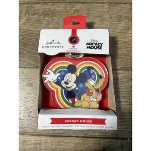 Hallmark Disney Mickey Mouse and Pluto Light-Up Christmas Tree Ornament Working